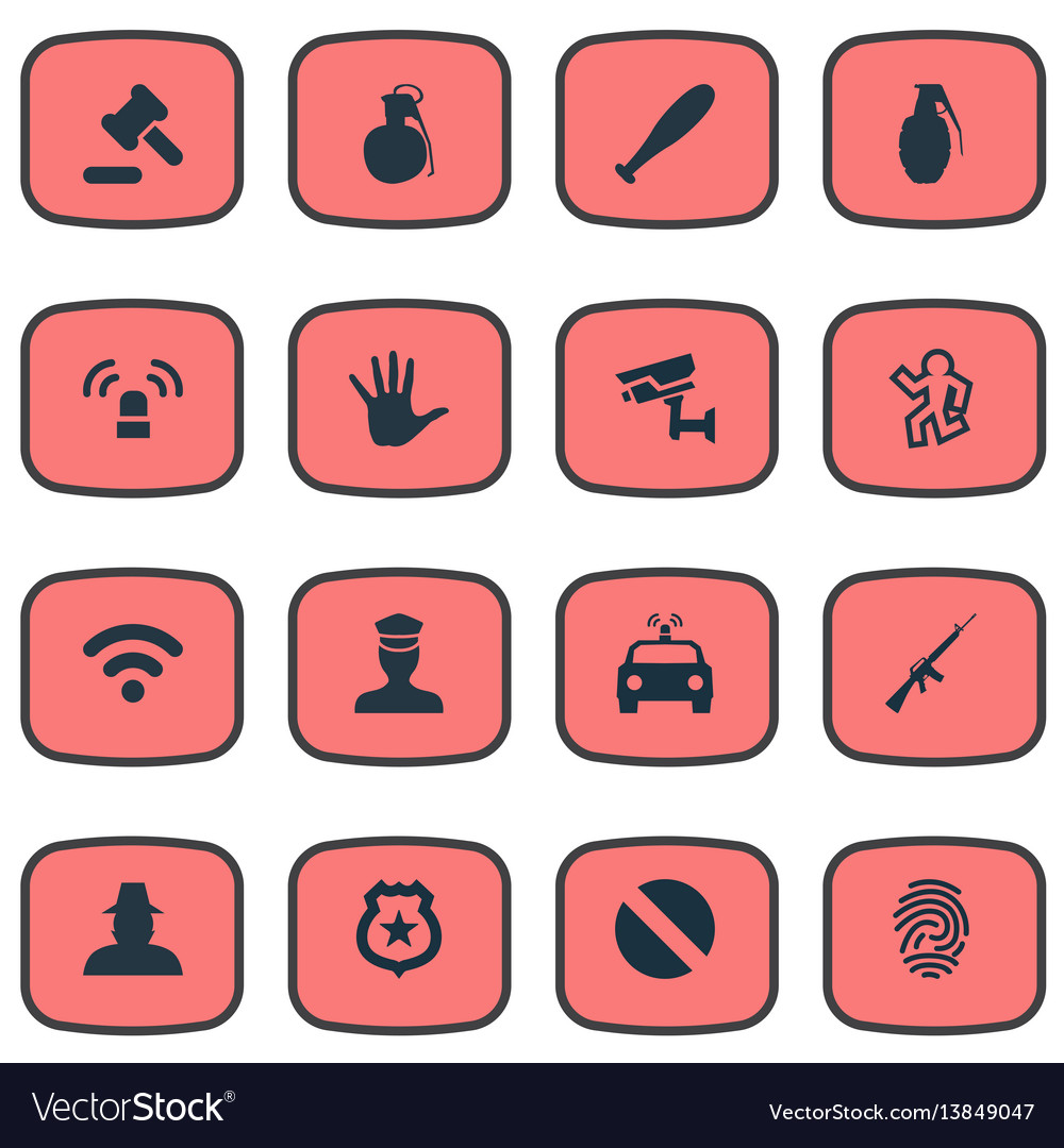 Set of simple crime icons