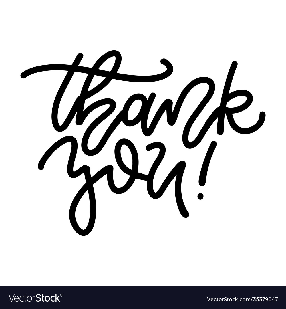 Thank you lettering text give thanks concept Vector Image