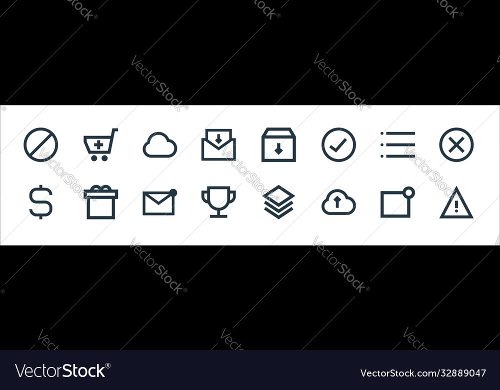 User interface line icons linear set quality vector image User interface line icons linear set quality
