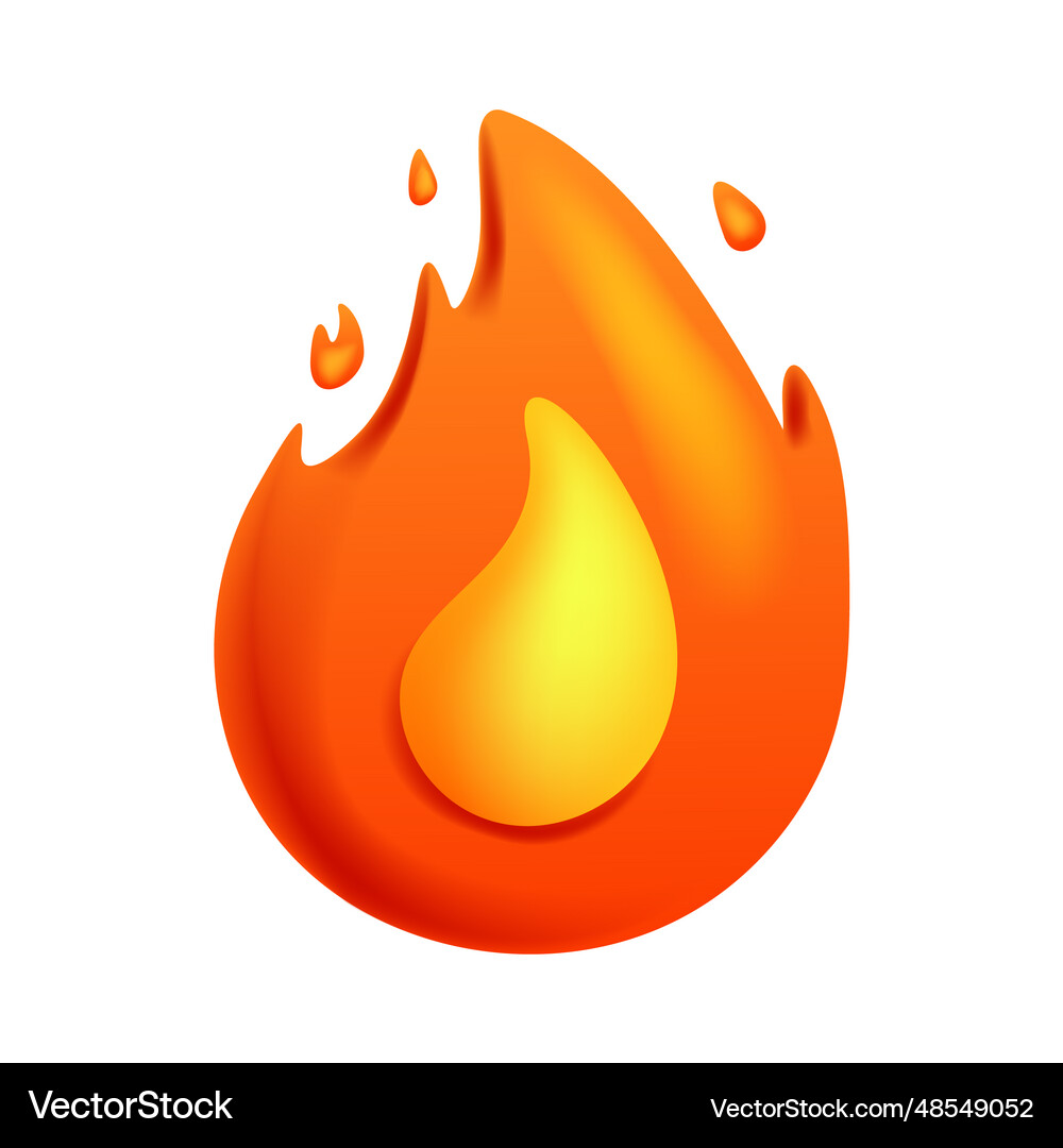 3d fire flame Royalty Free Vector Image - VectorStock