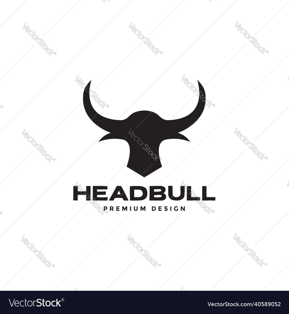 Bull Kopfform modernes schwarzes Logo Symbol Symbol vector image Bull Kopfform modernes schwarzes Logo Symbol Symbol