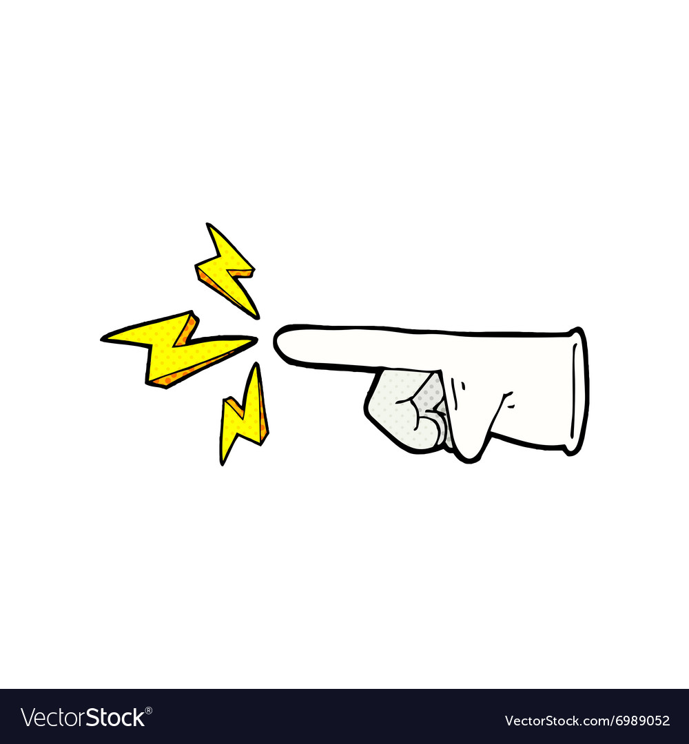 Comic cartoon rubber glove poke Royalty Free Vector Image