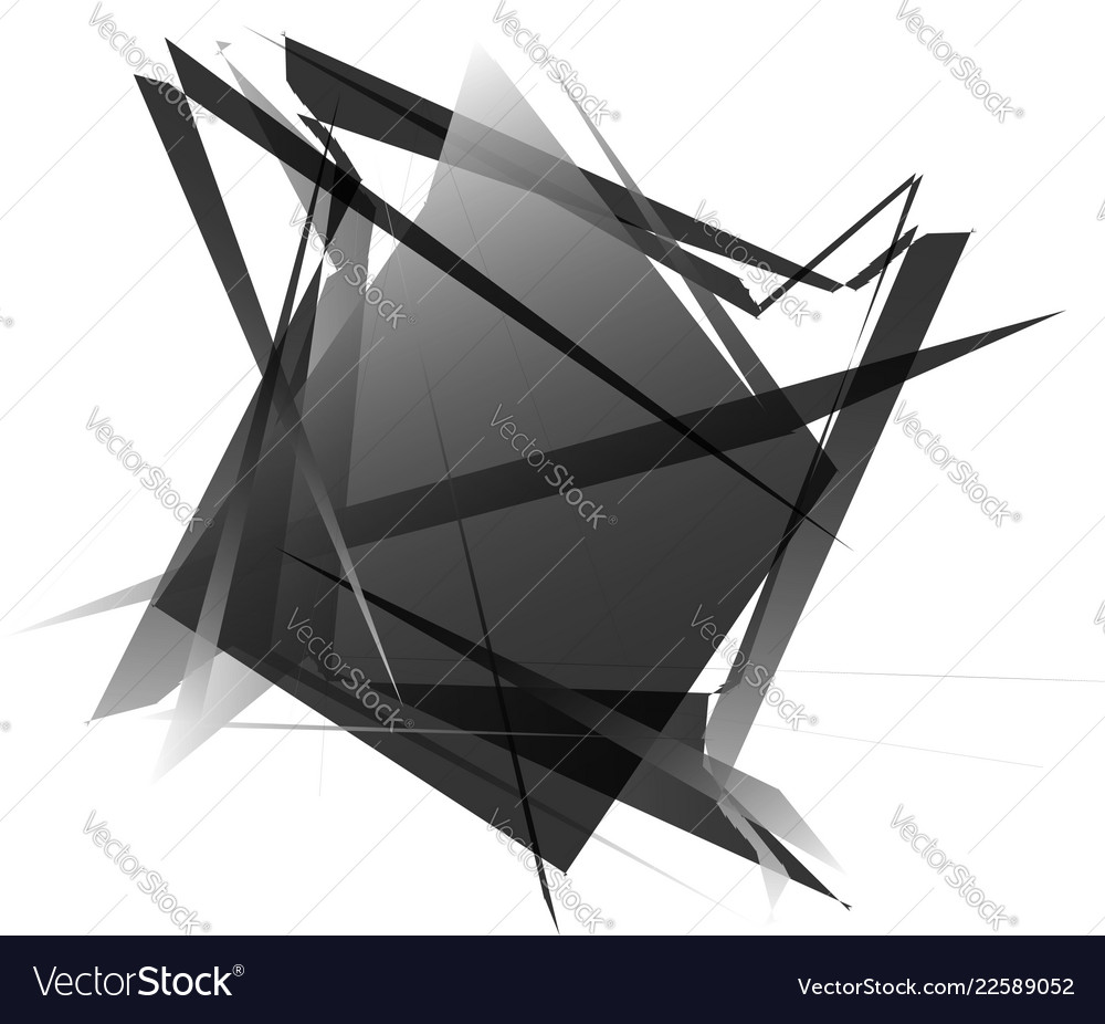 Edgy angular monochrome geometric element