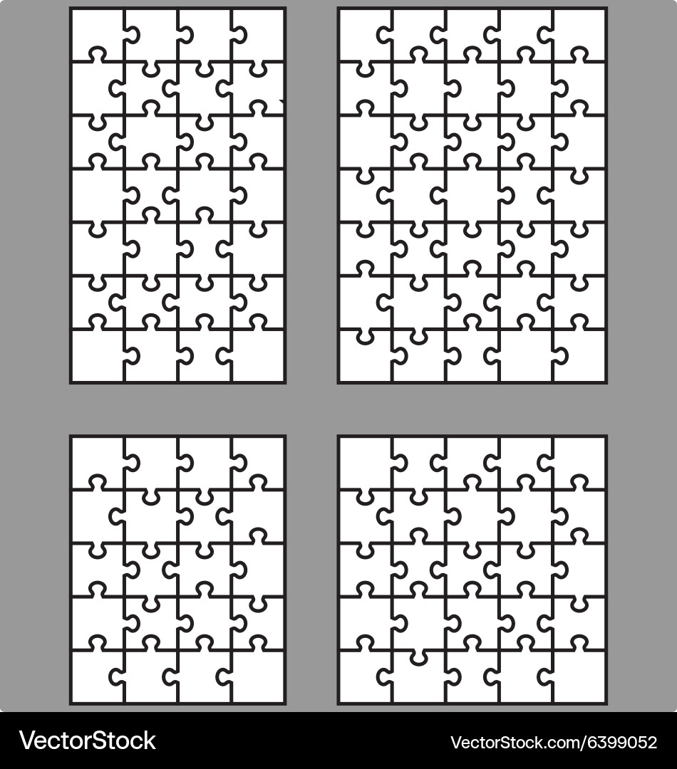 Four white puzzles Royalty Free Vector Image - VectorStock