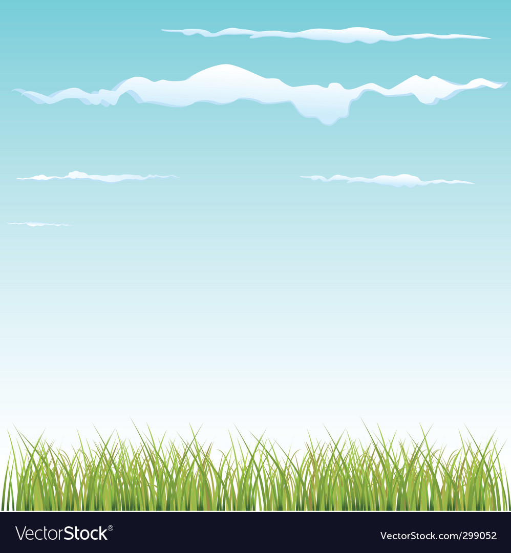 Grass and sky Royalty Free Vector Image - VectorStock