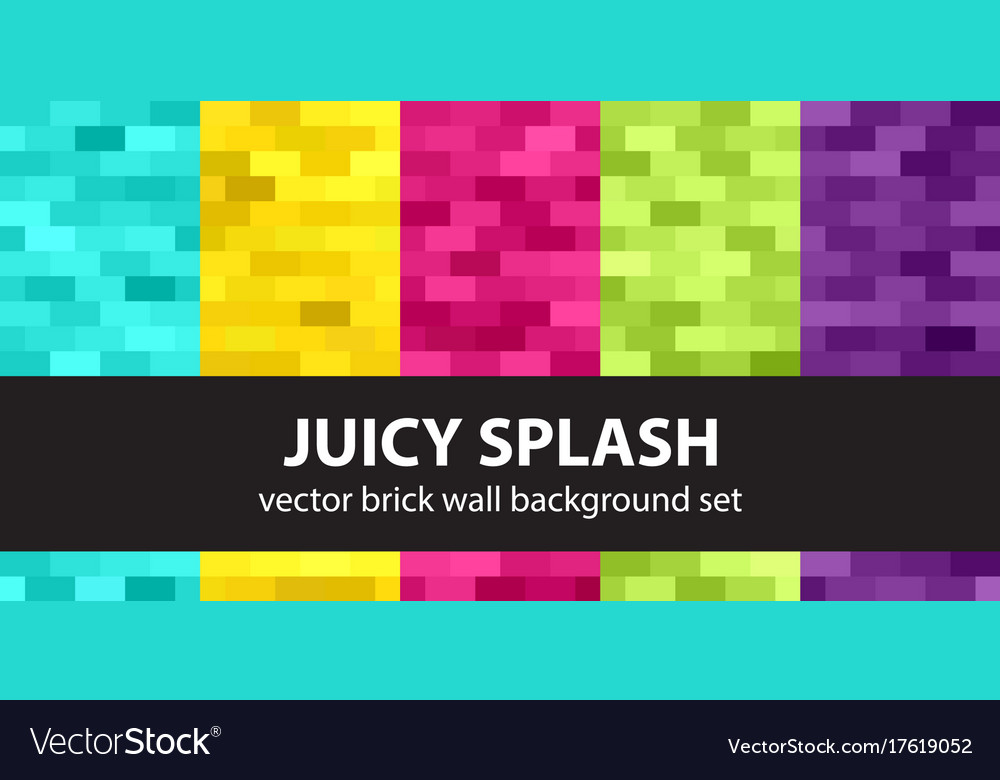 Rectangle pattern set juicy splash seamless