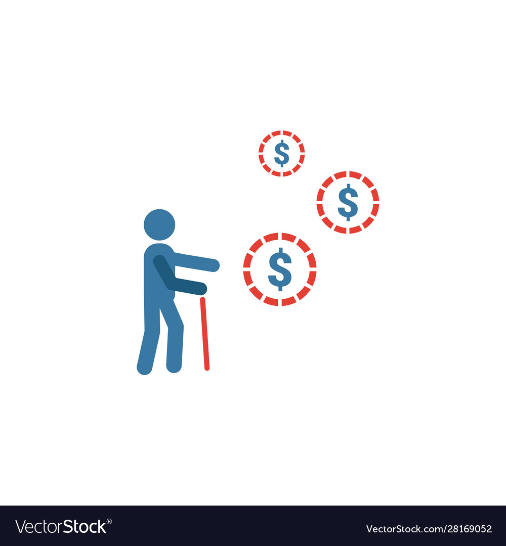 Retirement payment icon simple element from Vector Image