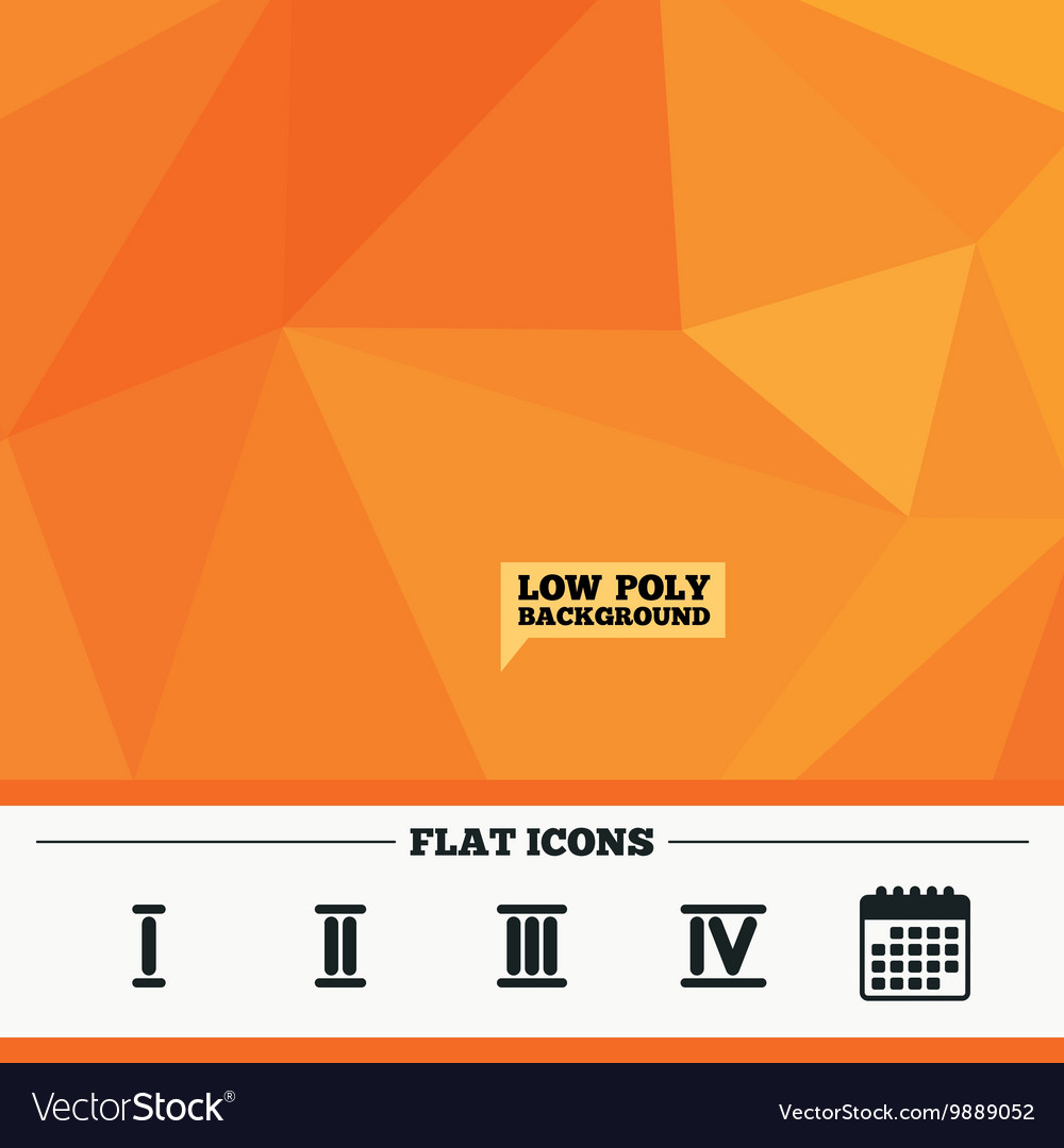 Roman numeral icons number one two three