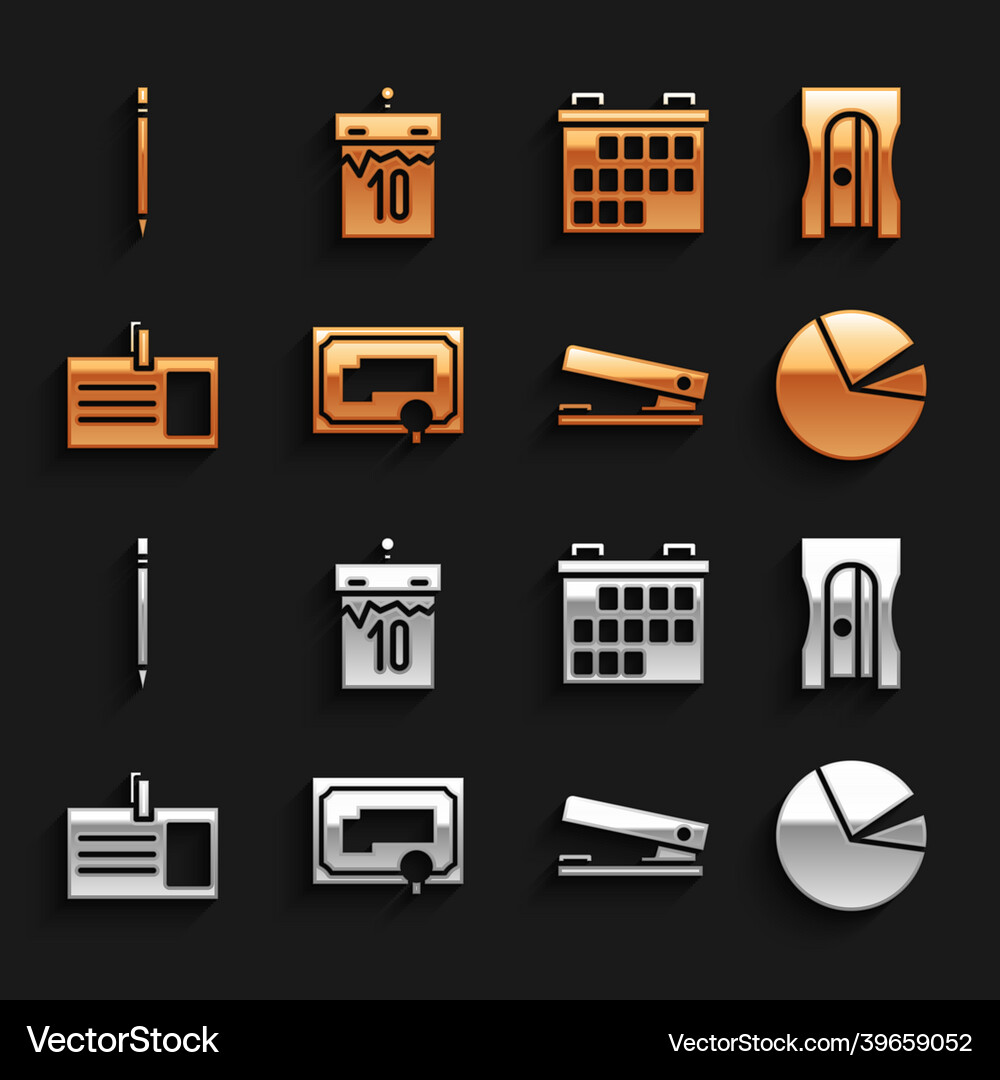 Set certificate template pencil sharpener pie Vector Image