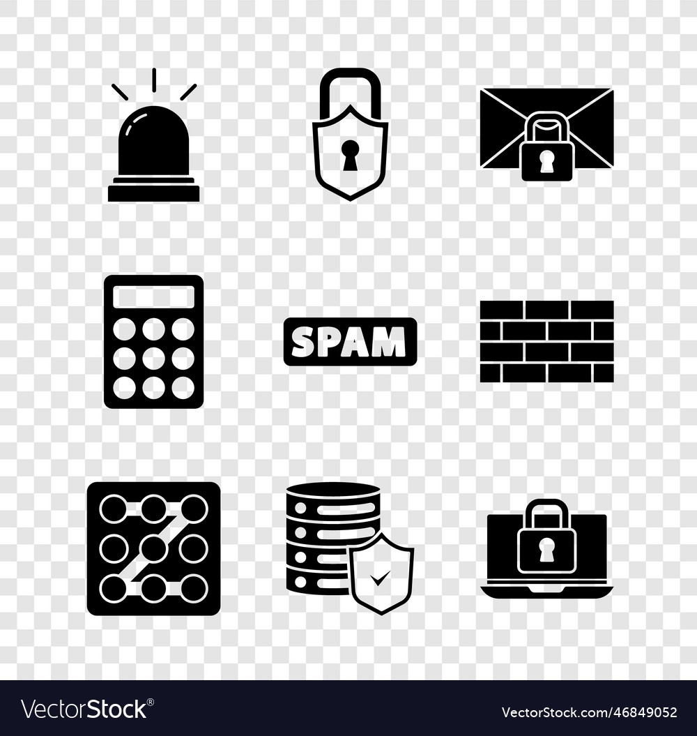 Set motion sensor lock mail message vector image Set motion sensor lock mail message