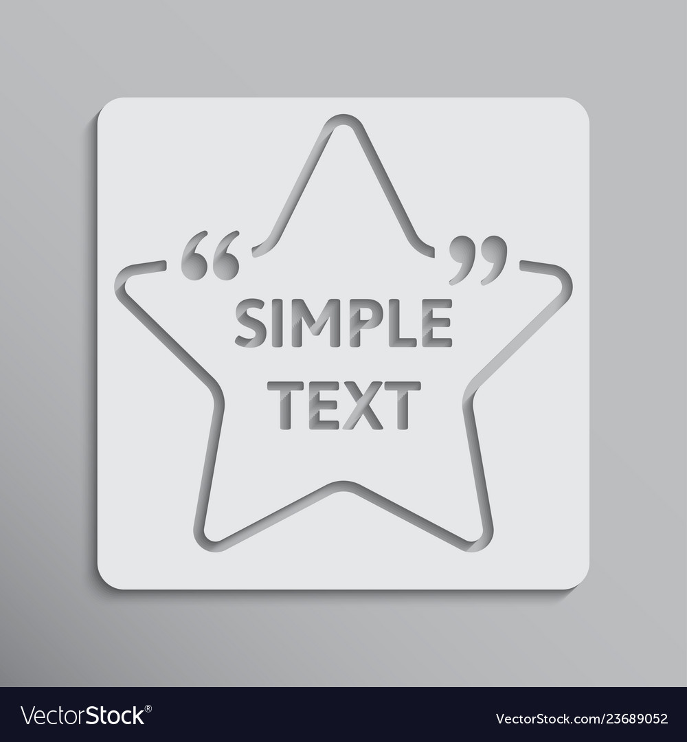 Template quote star with bracket empty