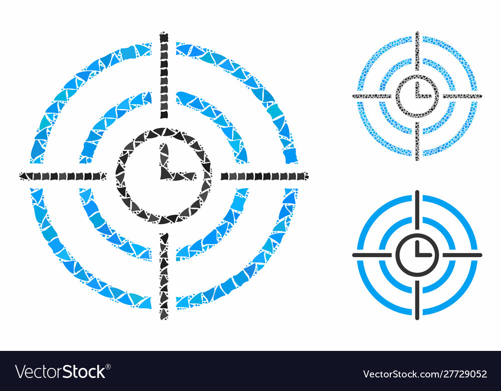 Time target composition icon humpy pieces vector image Time target composition icon humpy pieces