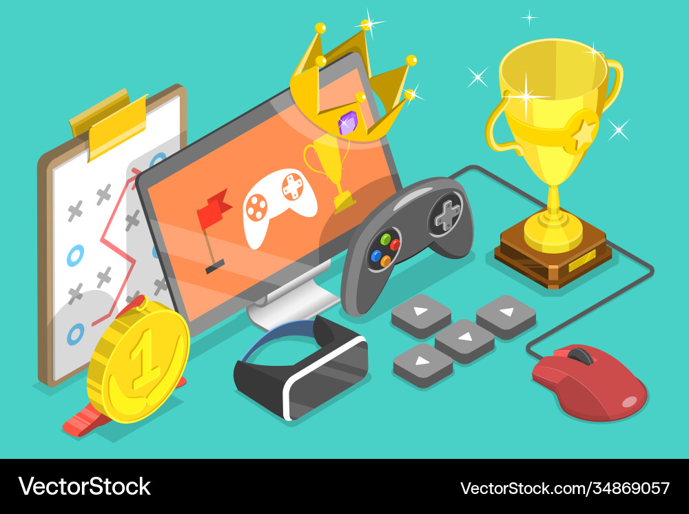 3d isometric flat conceptual Royalty Free Vector Image