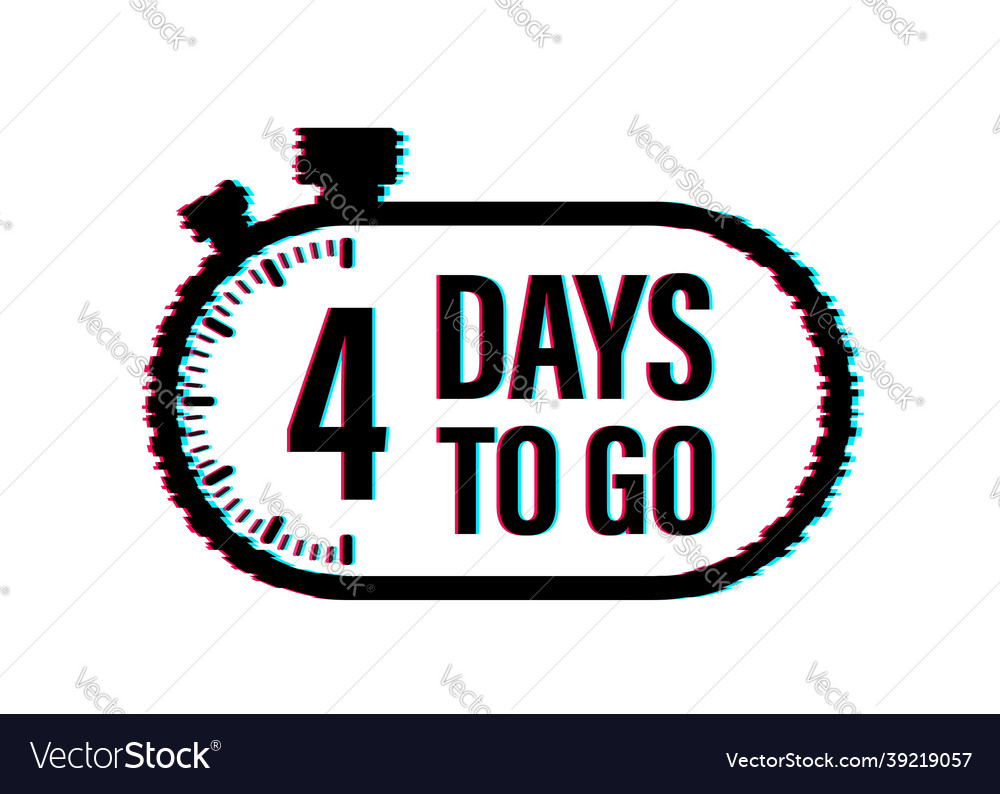 4 days to go countdown timer clock icon time