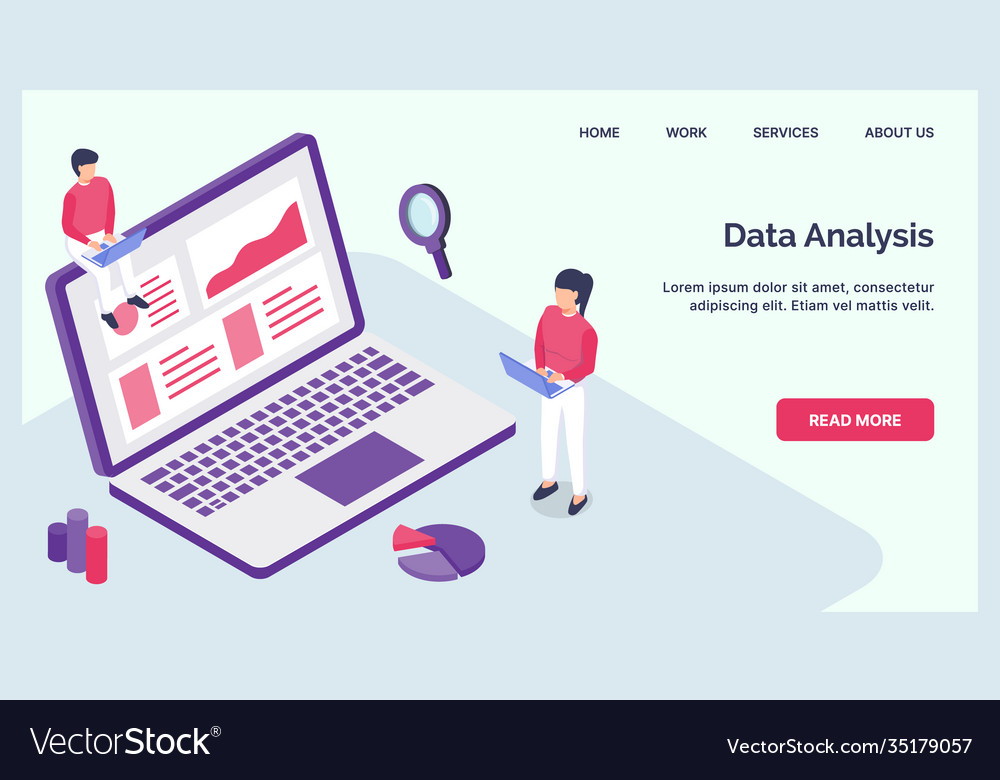 Data analysis business graph and chart vector image Data analysis business graph and chart