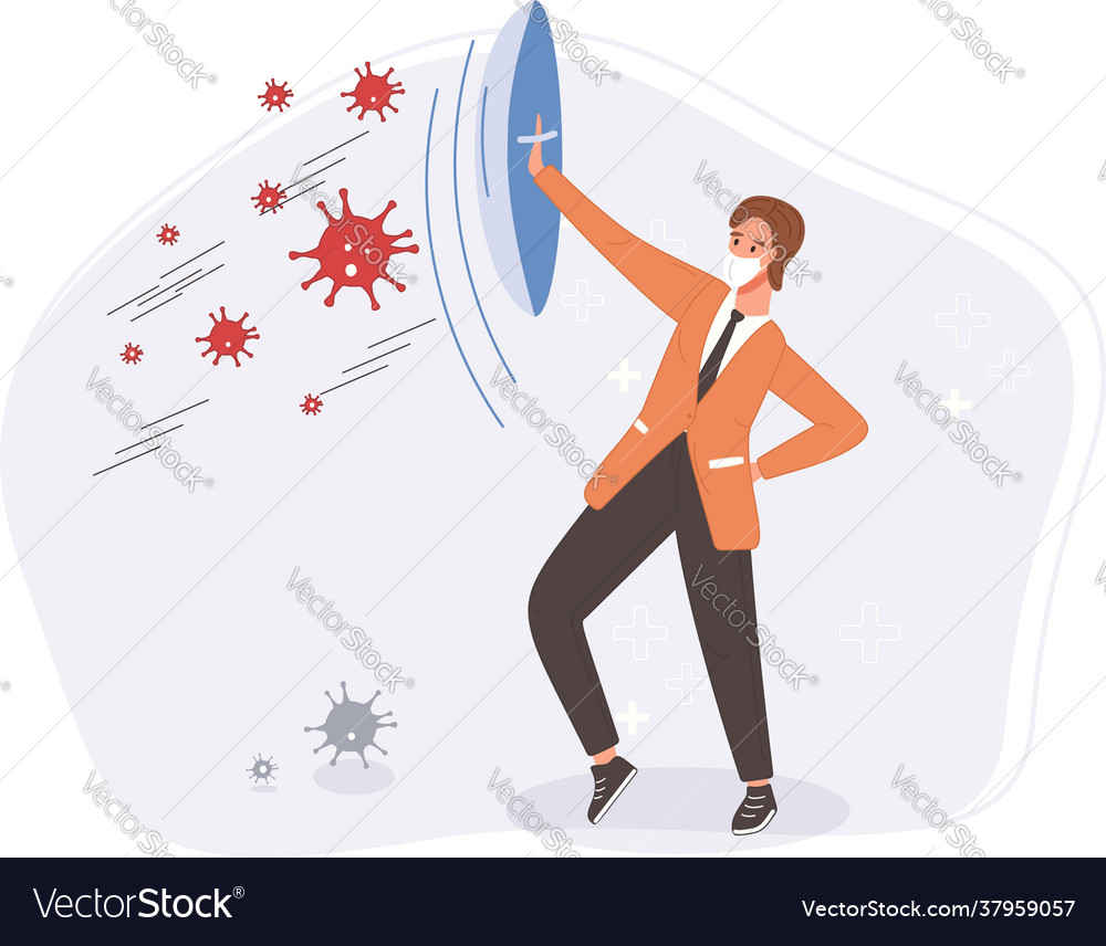 Fight and protect coronavirus concept businessman Vector Image