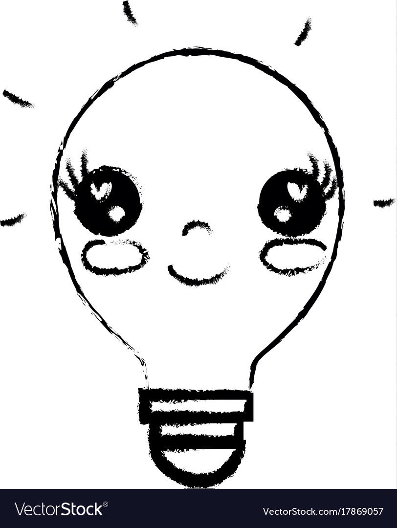 Figure kawaii cute happy bulb idea