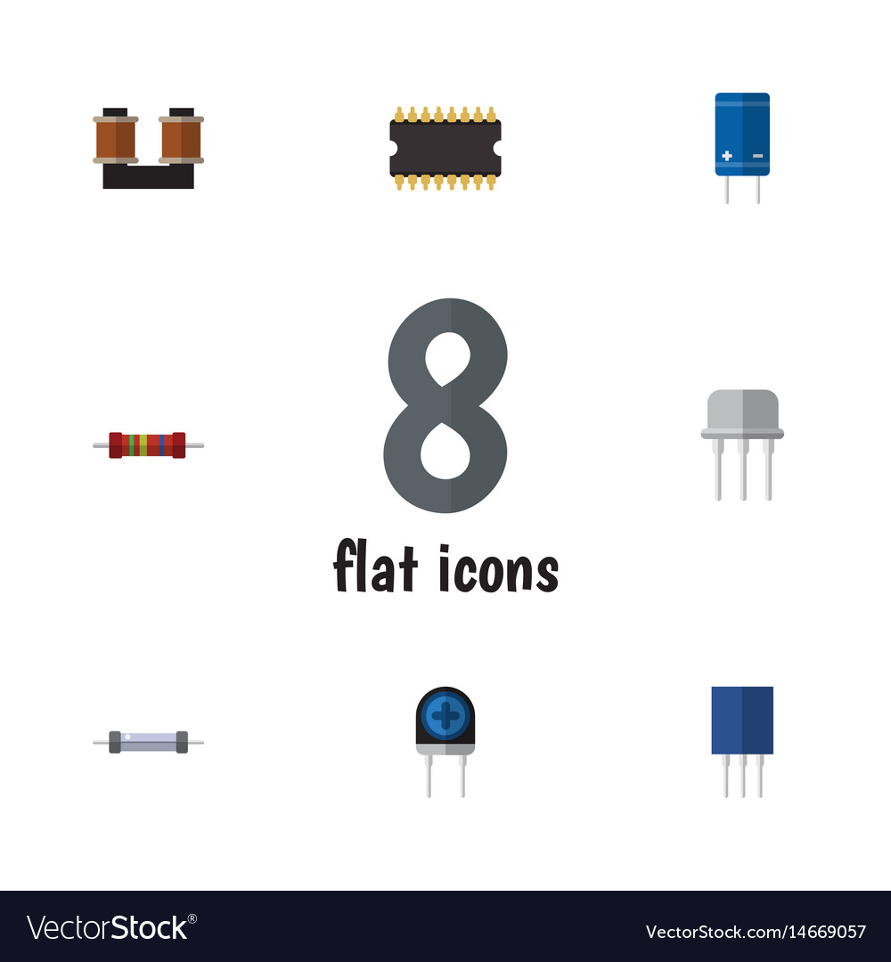 Flat electronics set of transistor microprocessor
