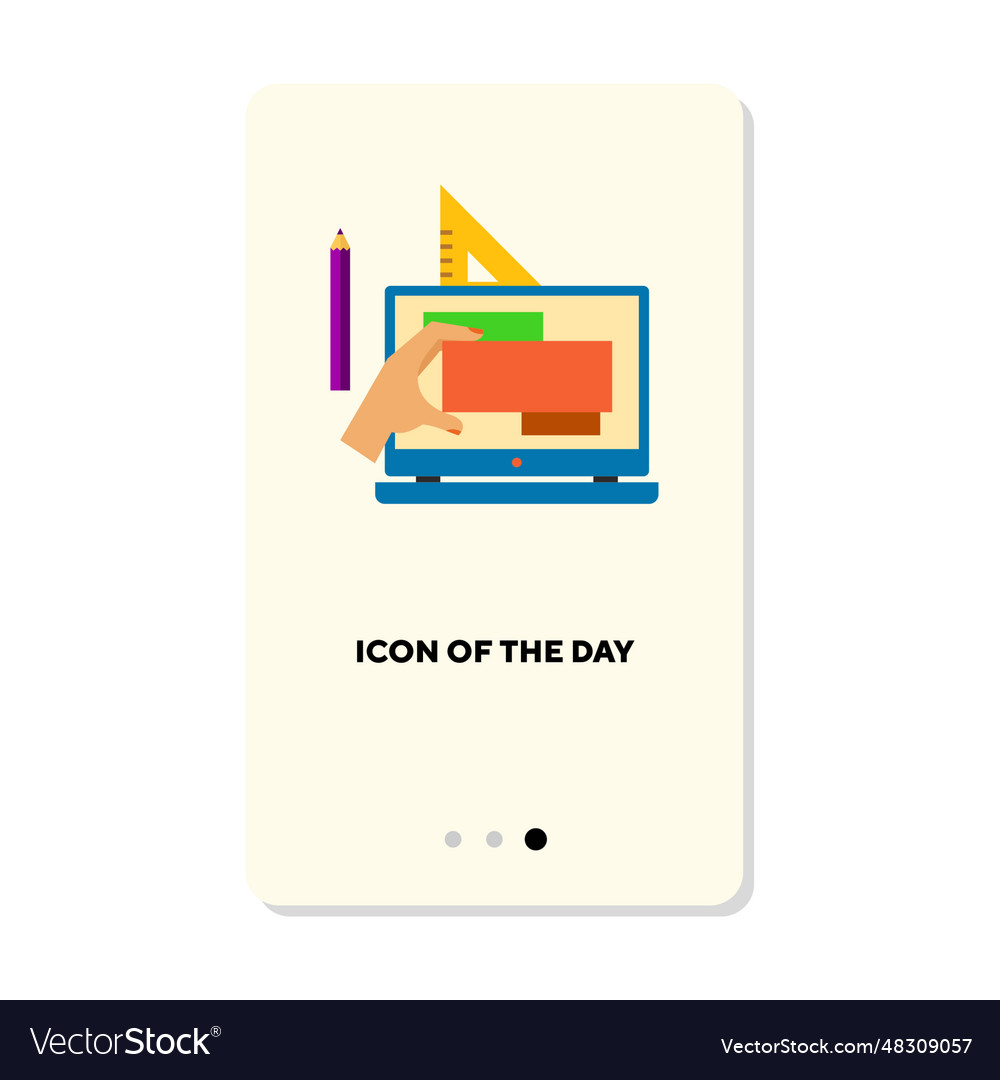 Laptop with design programming on white background vector image Laptop with design programming on white background