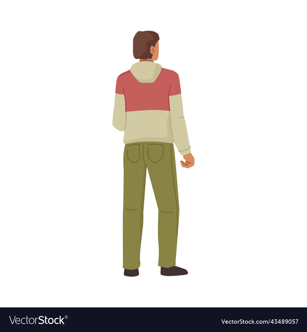 Man back view student or businessman rear side Vector Image