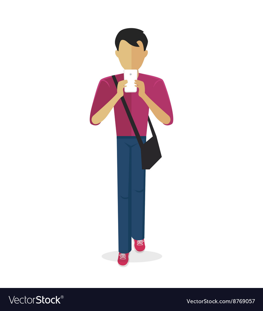 Man Using Smartphone