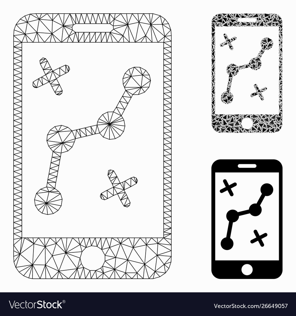 Mobile routing mesh carcass model vector image Mobile routing mesh carcass model