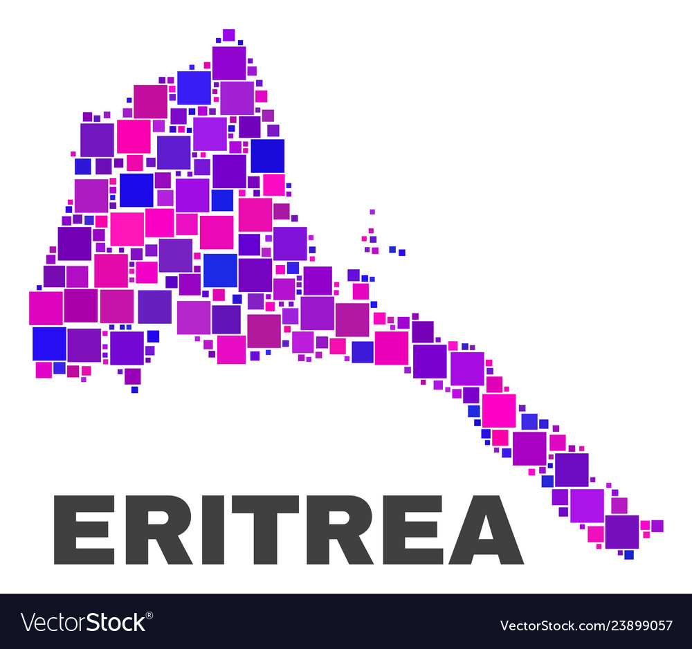 Mosaic eritrea map of square elements