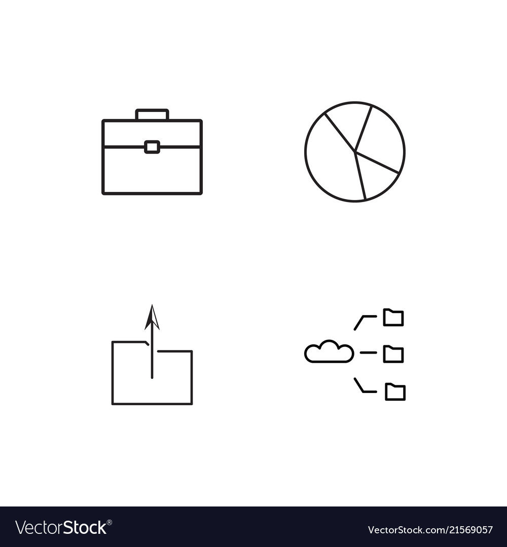 Office linear icons set simple outline