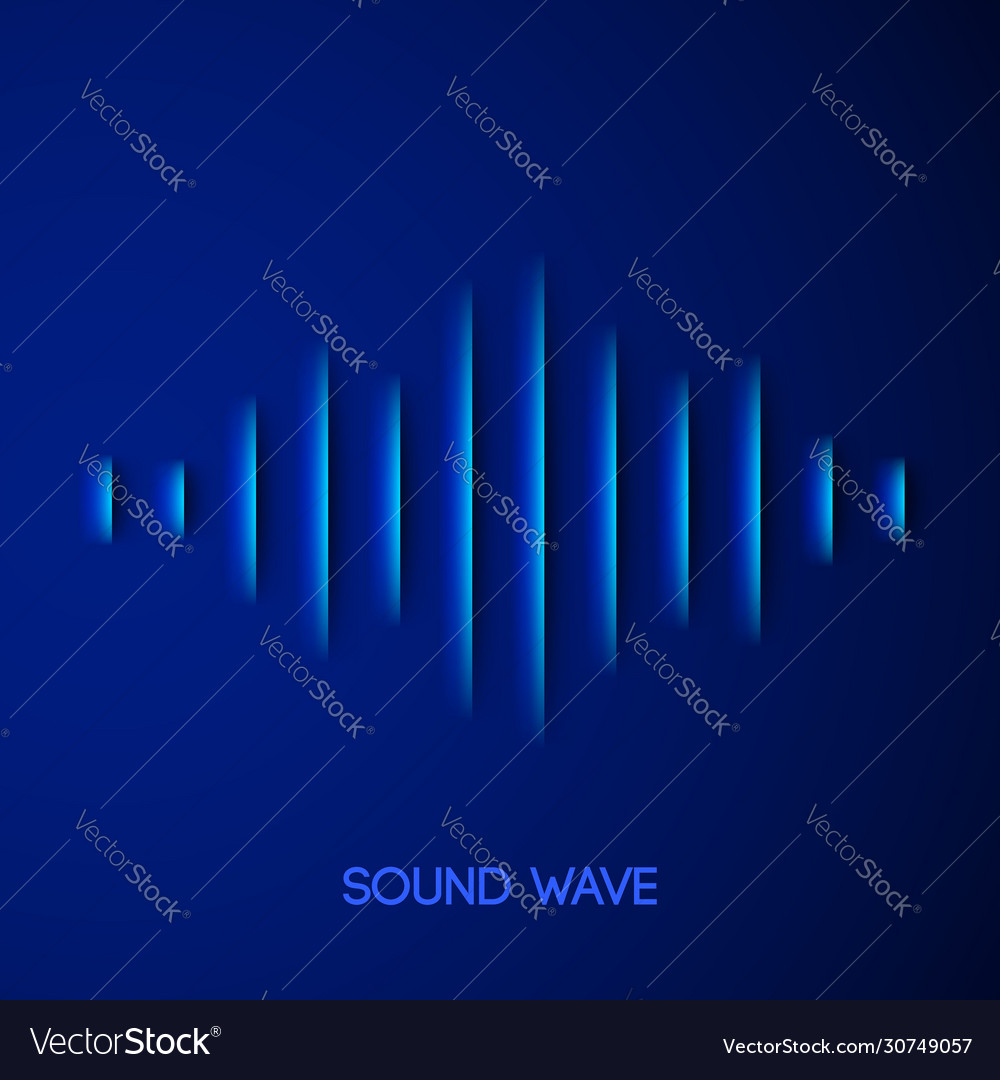 Paper sound waveform with shadow