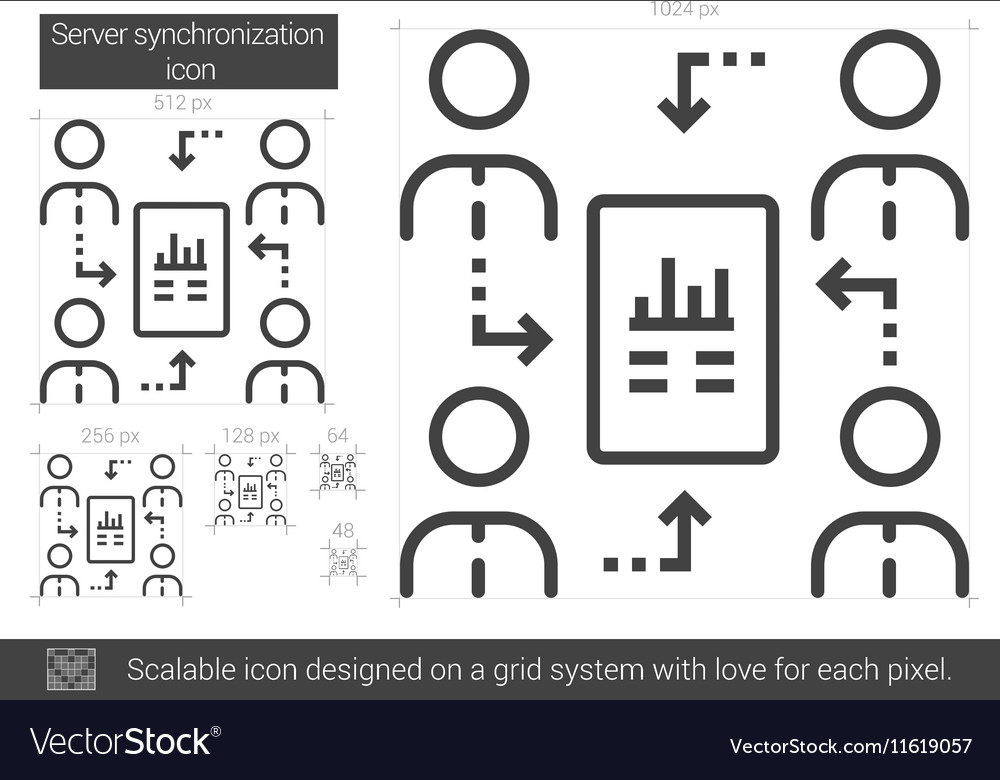 Server synchronization line icon