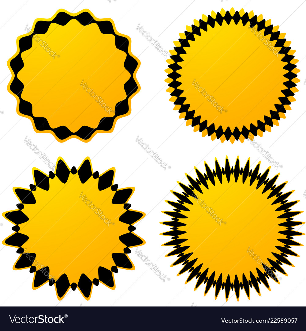 Set of 4 different geometric circular elements