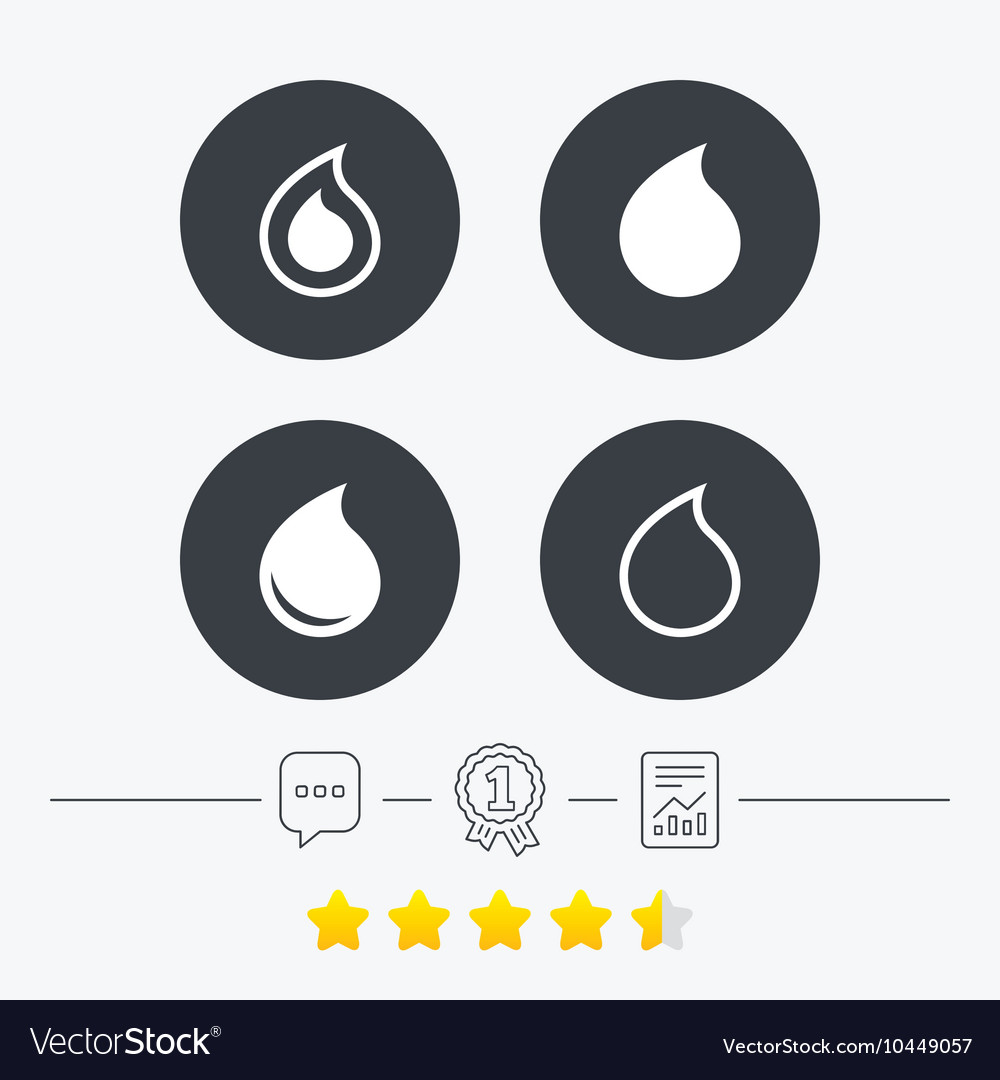 Water drop icons tear or oil symbols