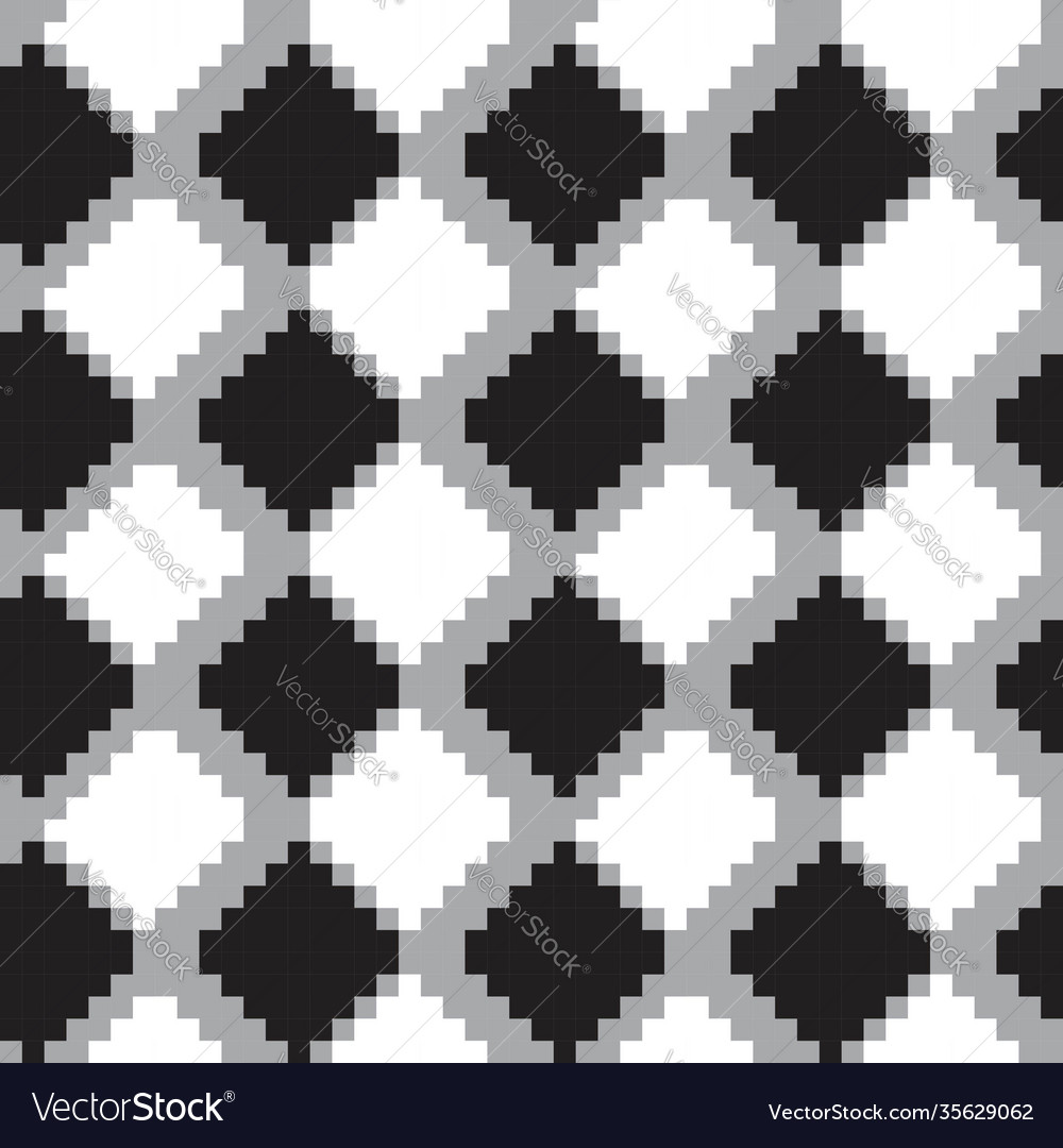 Black and white argyle seamless pattern background