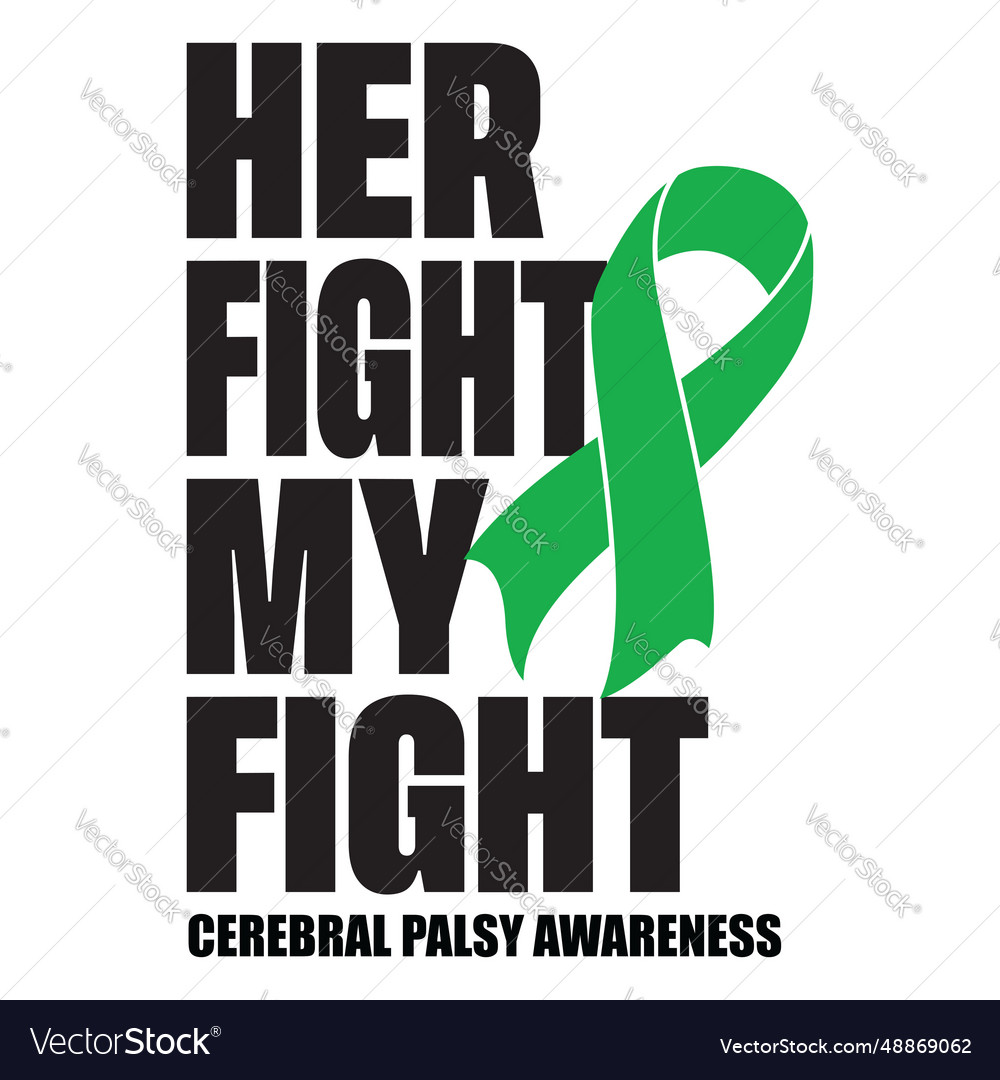 Cerebral Palsy Awareness Green Ribbon American Vector Image