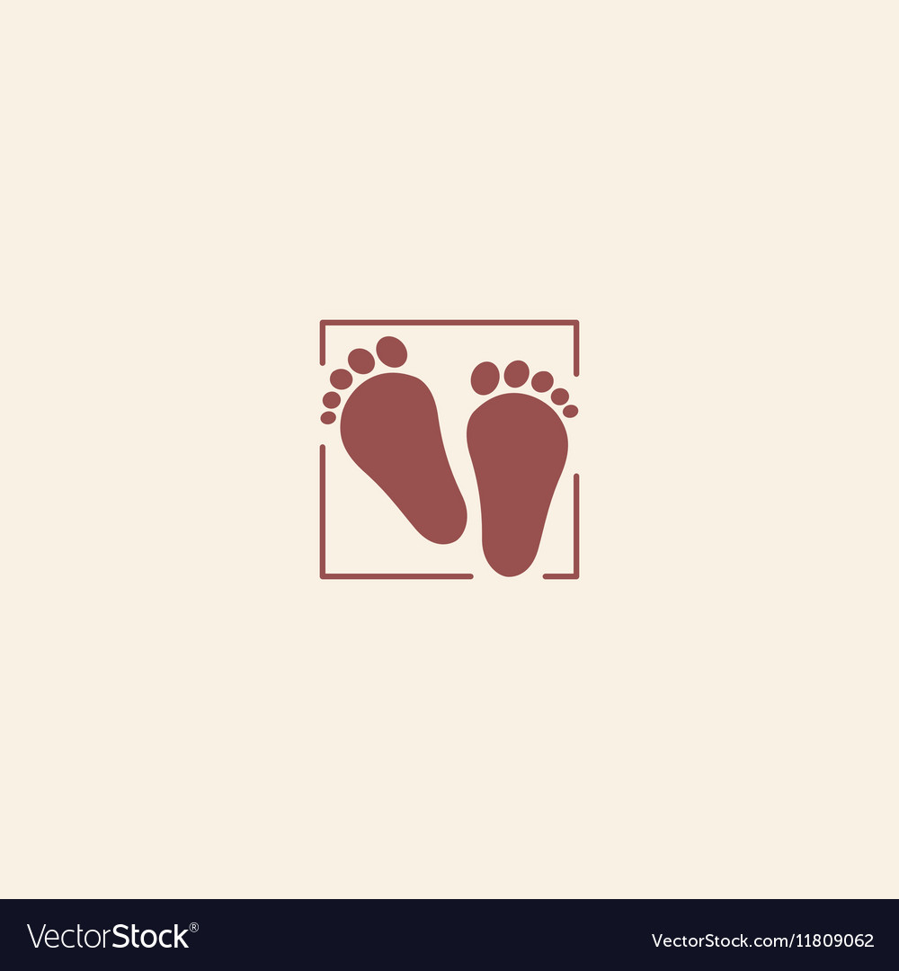 Child pair of footprints icon toddler barefoot