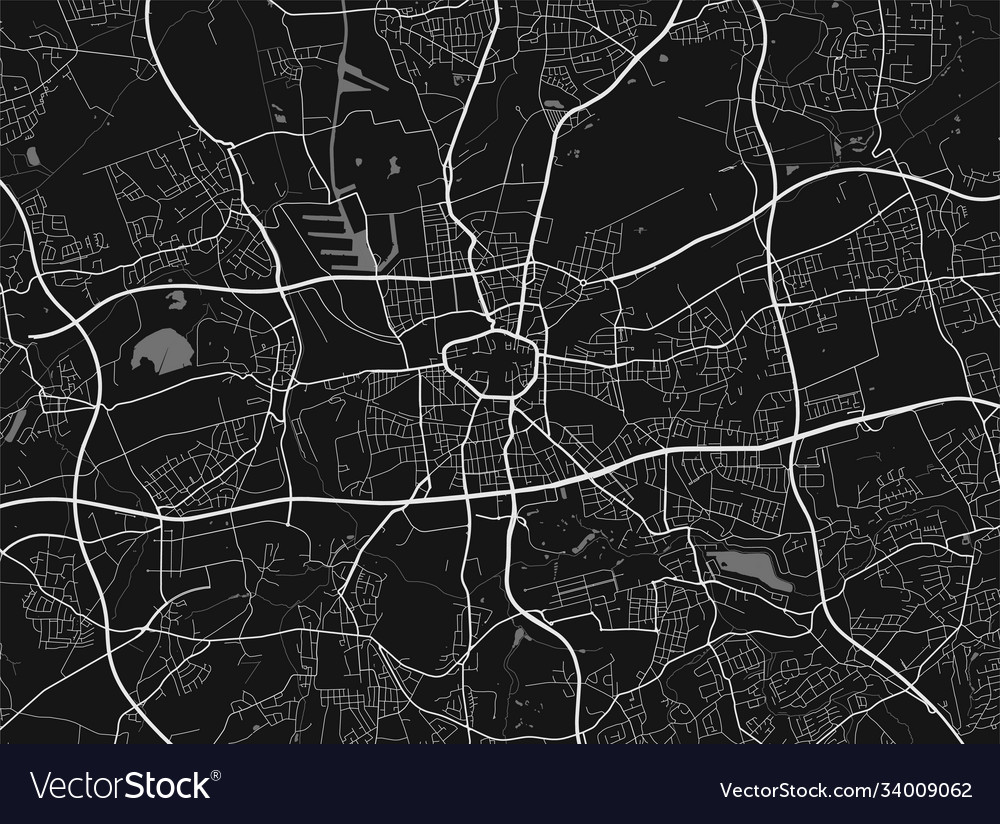 Stadtplan von Dortmund - Grayscale