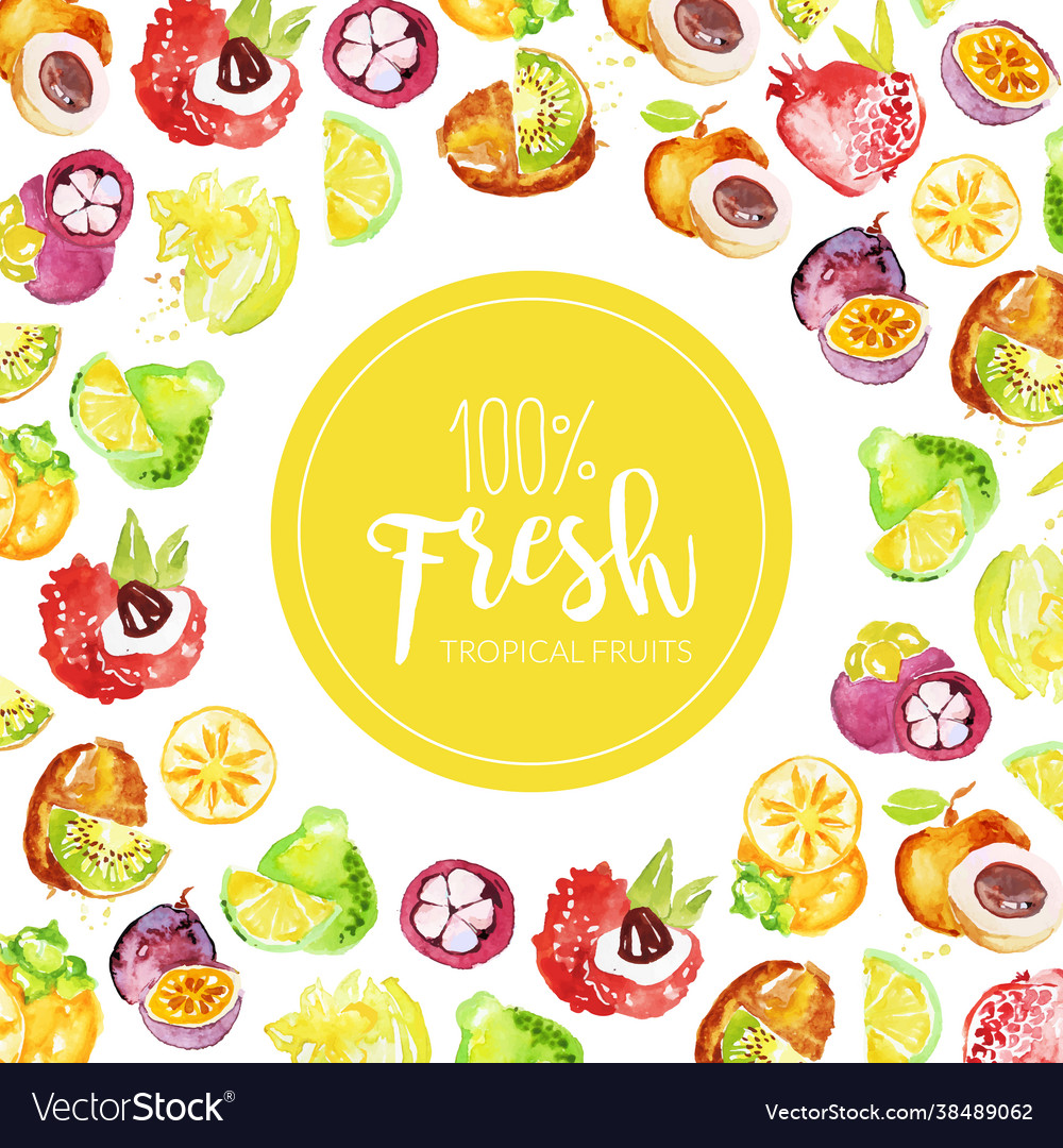 Fresh and juicy watercolor fruit as natural Vector Image