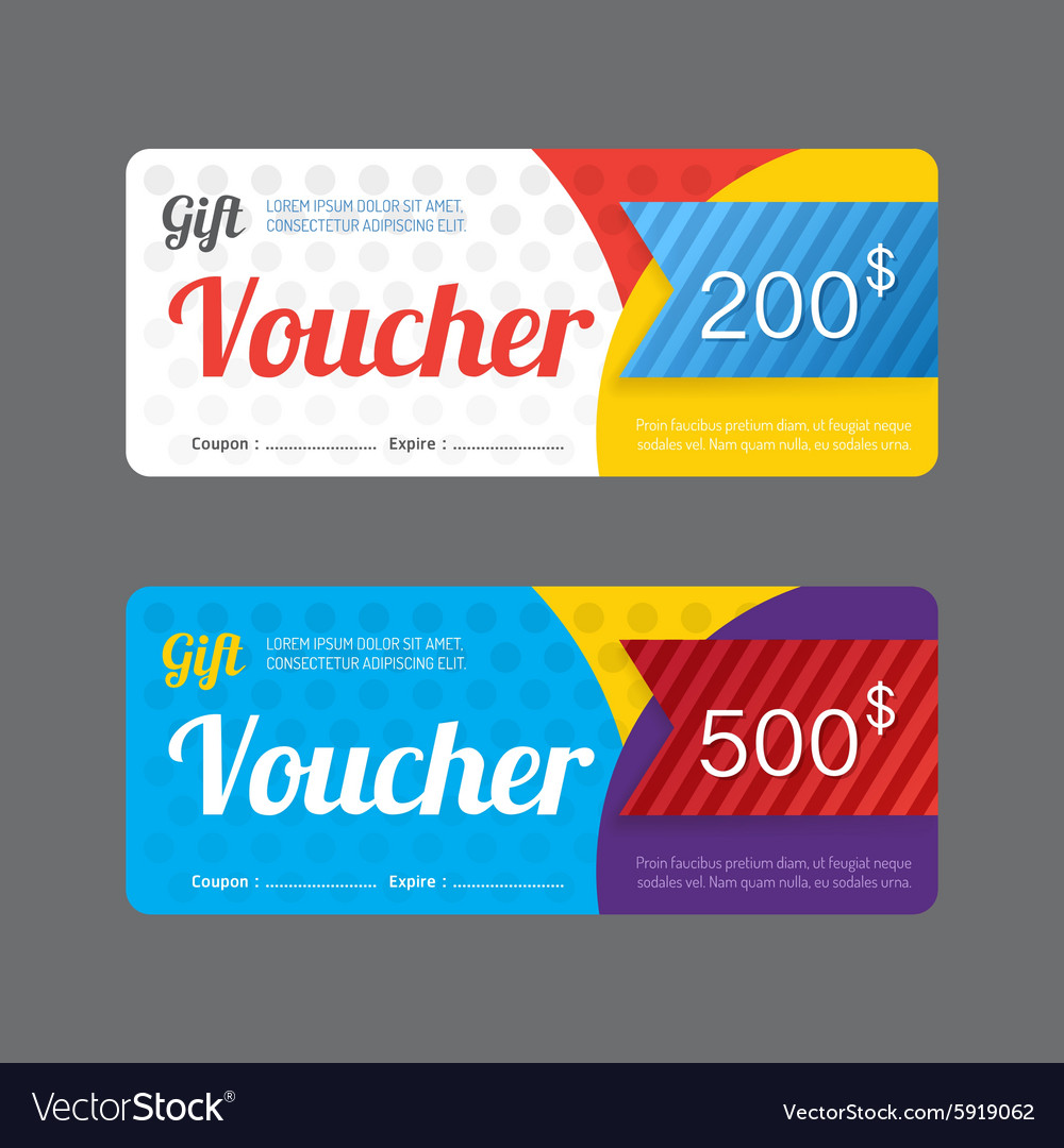 gift voucher coupon template design paper label vector image
