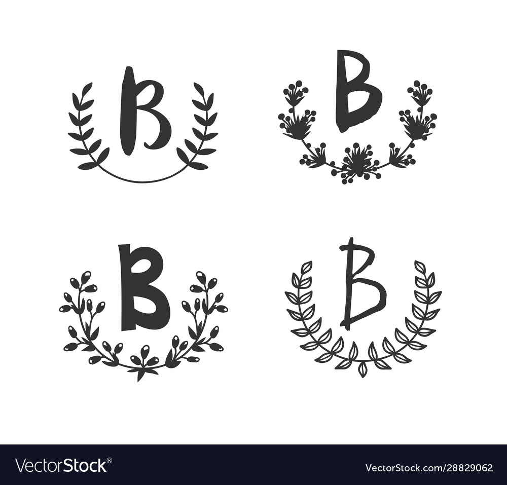 Handgezeichnete Monogrammobjekte für den Entwurf