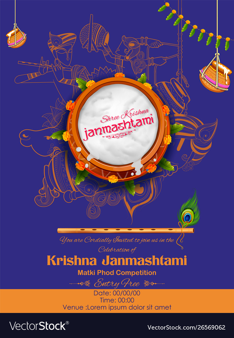 Happy janmashtami festival background india