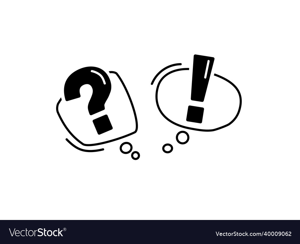 Large question mark and exclamation in round