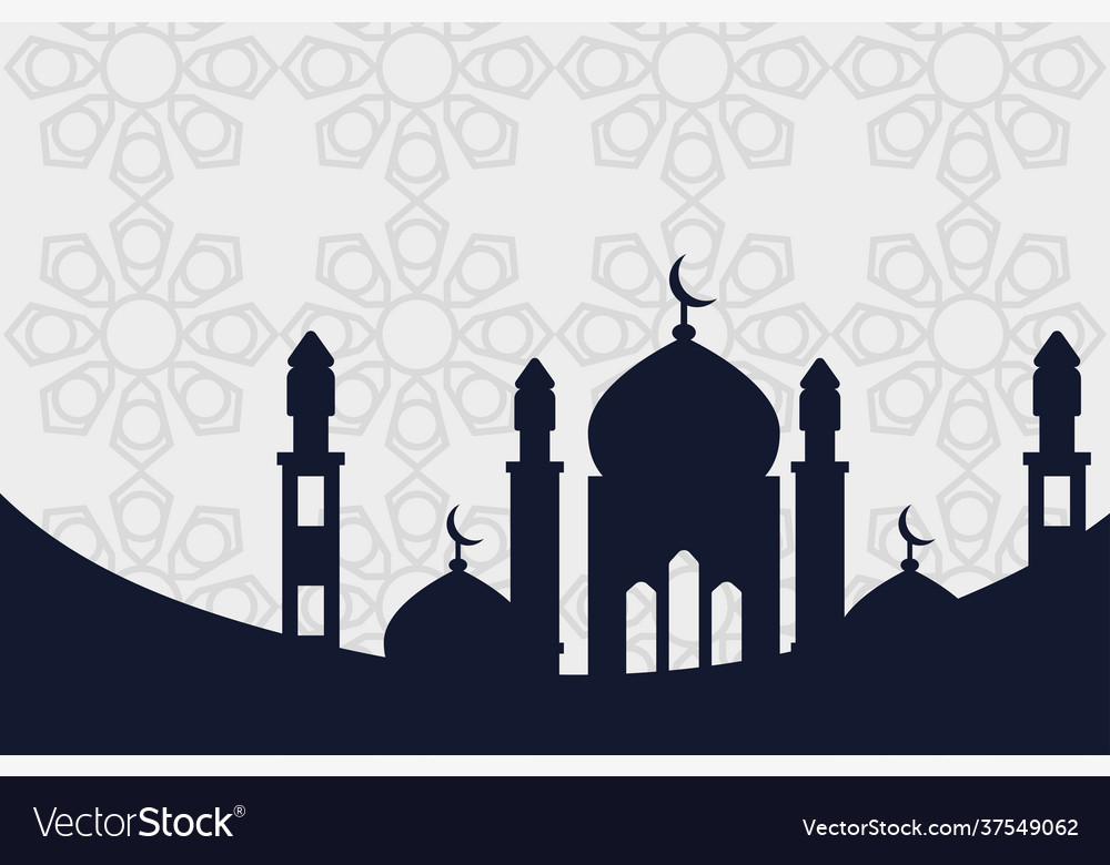 Muslim mosque silhouette Royalty Free Vector Image