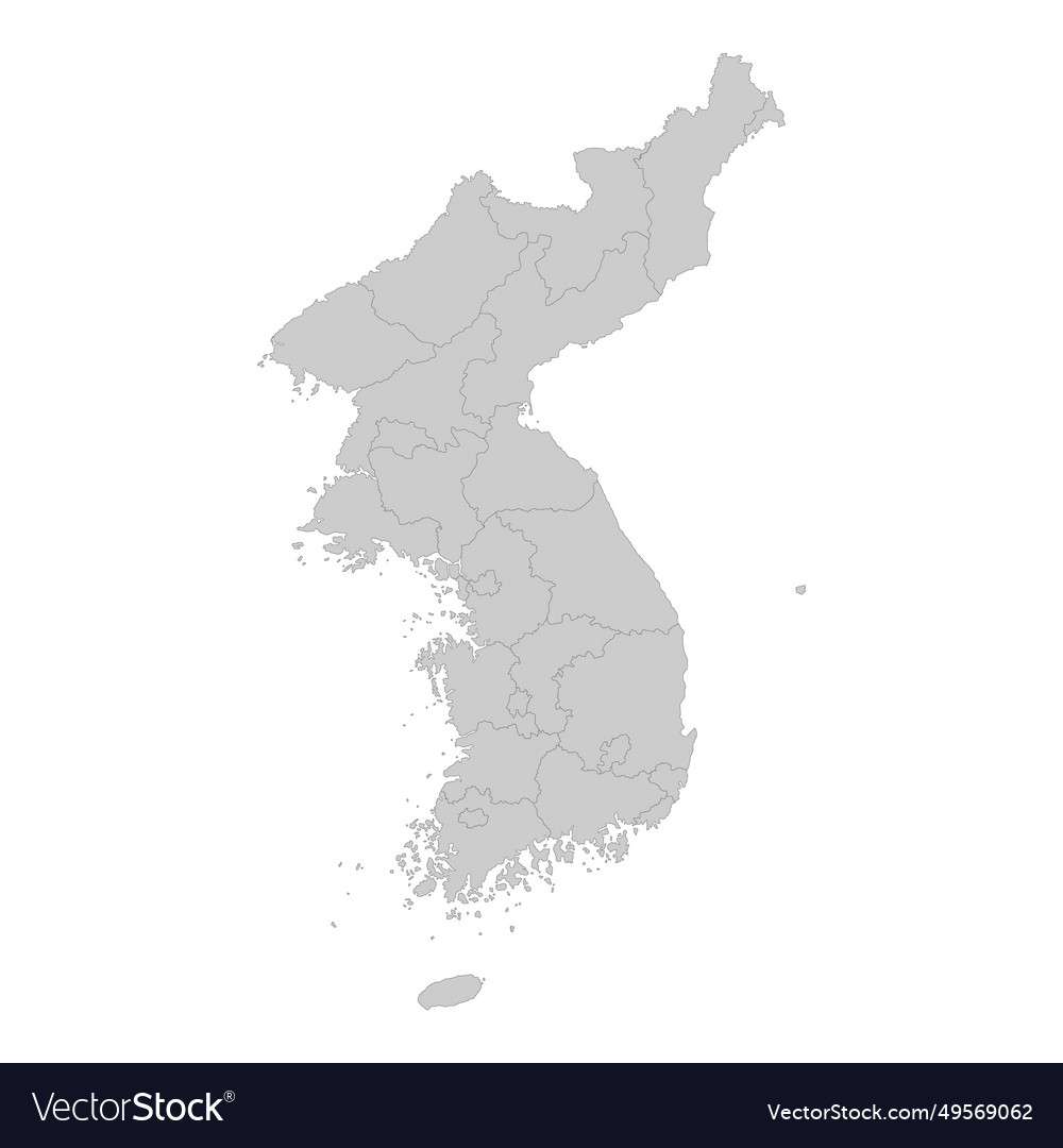 Nord- und Südkorea Karte mit Provinz Bordres