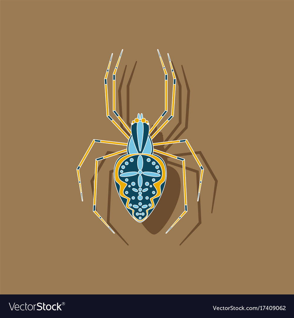 Paper sticker on background of araneus