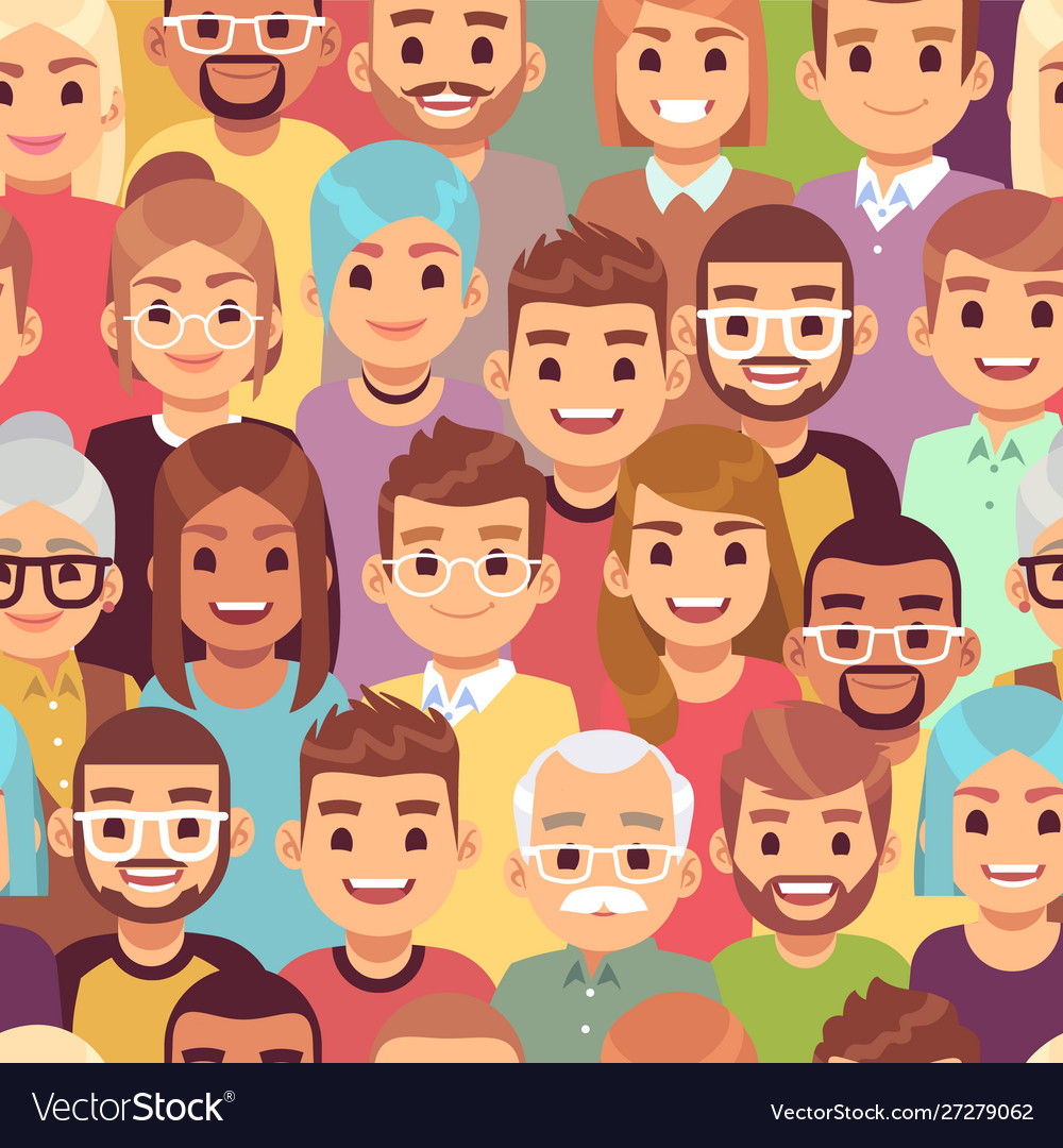 People seamless pattern multi ethnic men and Vector Image