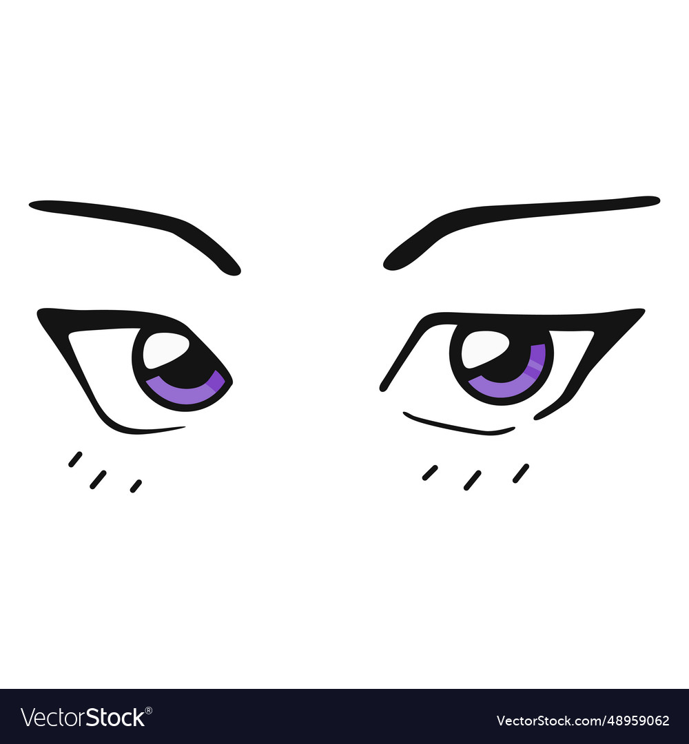 Anime eyes with hearts Royalty Free Vector Image