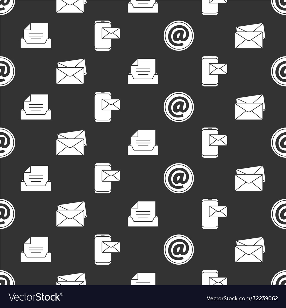 Set mail and e-mail envelope drawer Royalty Free Vector