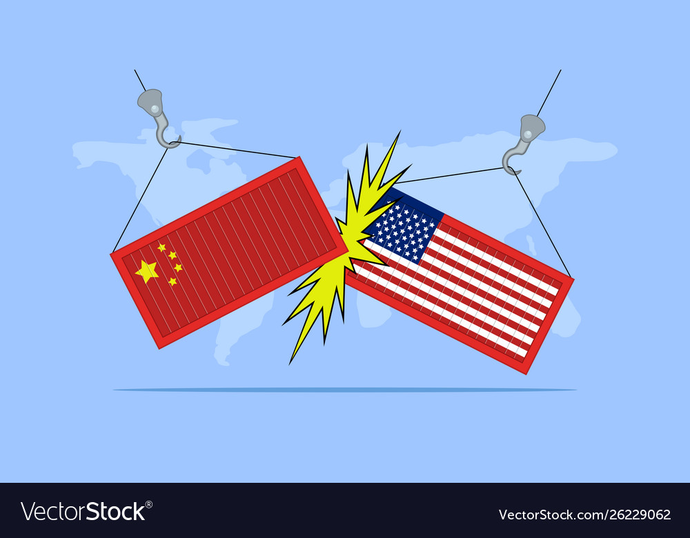 Usa vs china trade war Royalty Free Vector Image