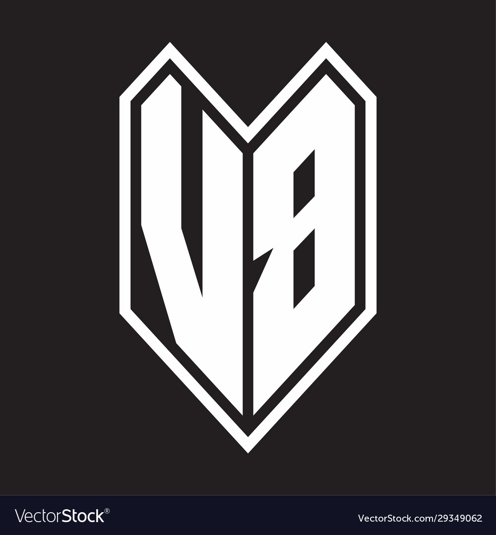 Vb logo monogram with emblem line style isolated