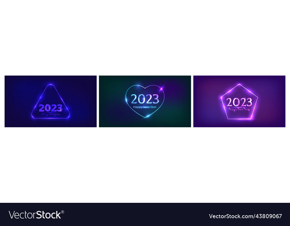 2023 happy new year neon background